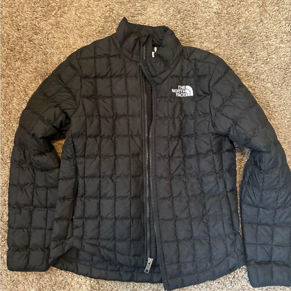 The North Face Black Quilted Jacket Girls Size 12 Excellent Condition Like New